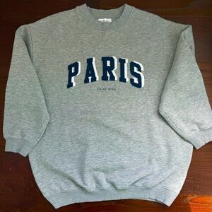 Designer Anine Bing Gray Paris Sweatshirt